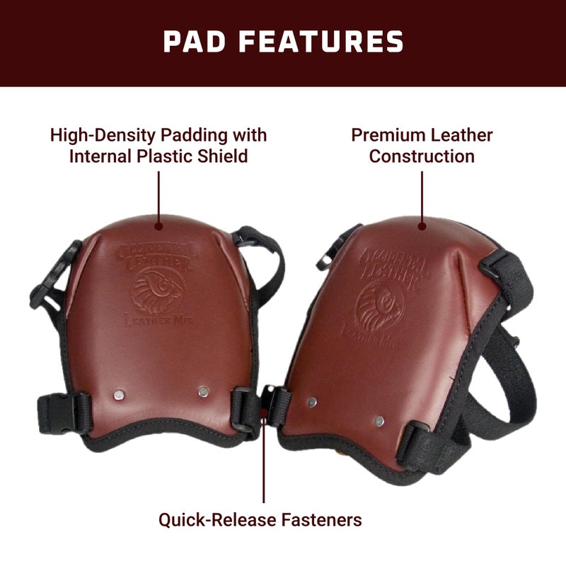 Occidental Leather وسادات ركبة أوكسيدنتال جلدية - متينة، ناعمة وآمنة على الأرض - مشابك سريعة الإطلاق - تصميم غير مضر - مصنوعة في الولايات المتحدة الأمريكية - Image 3